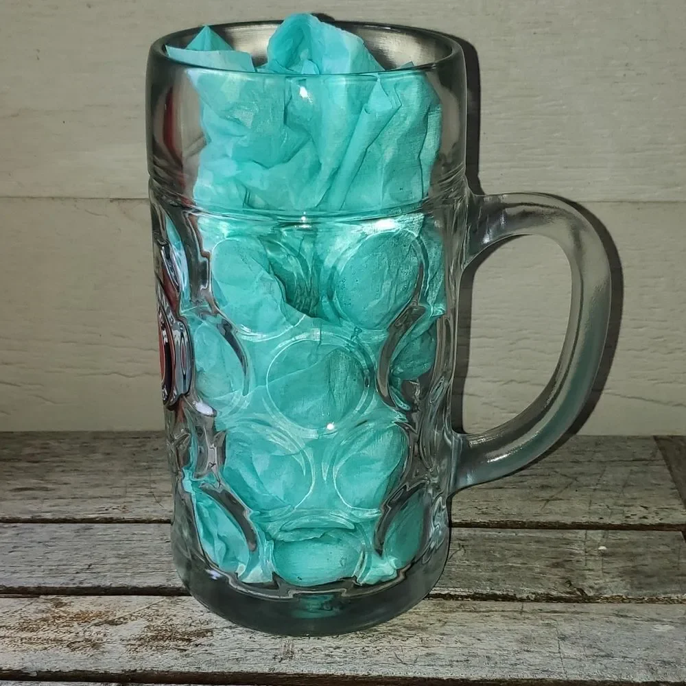 Paulaner Munchen Austria Dimple Beer Stein 1L Glass Mug